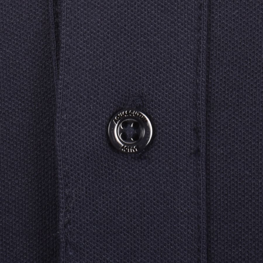Image number 3 for Aquascutum Club Check Collar Polo T Shirt Navy