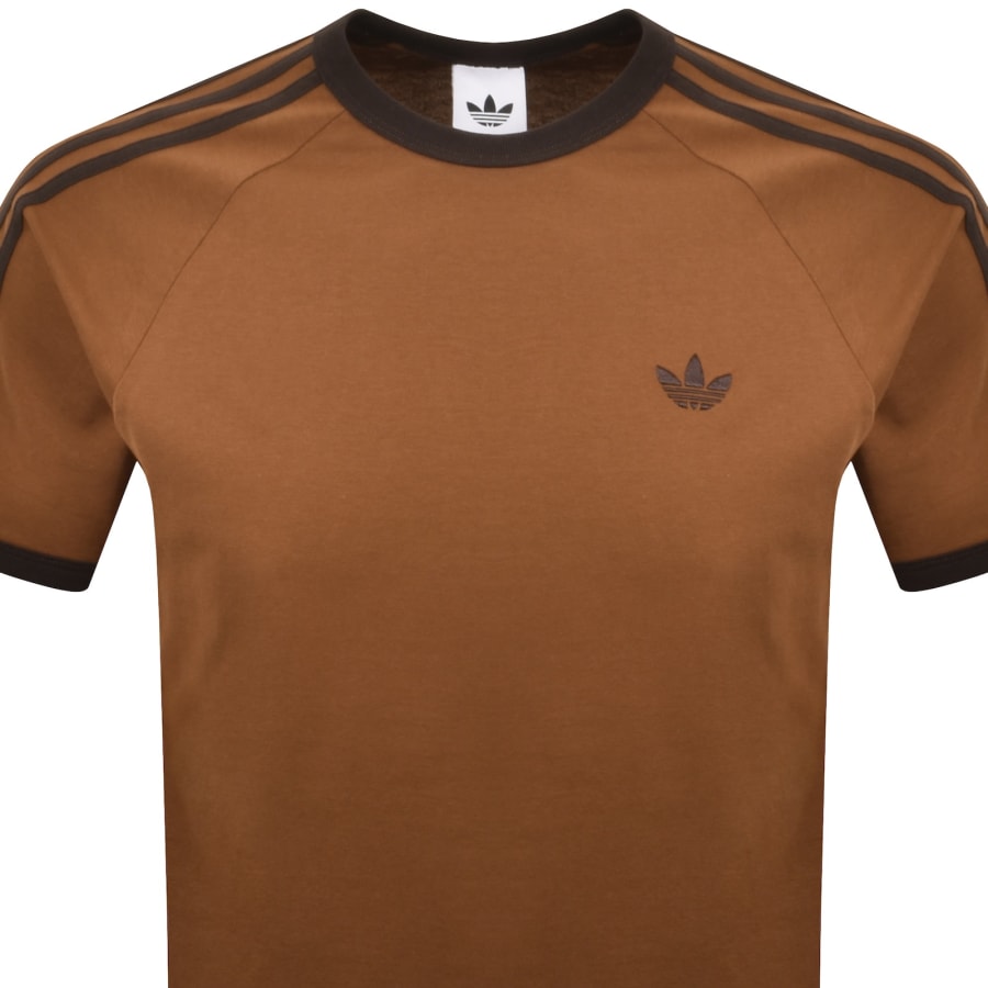 Image number 2 for adidas Originals 3 Stripes T Shirt Brown