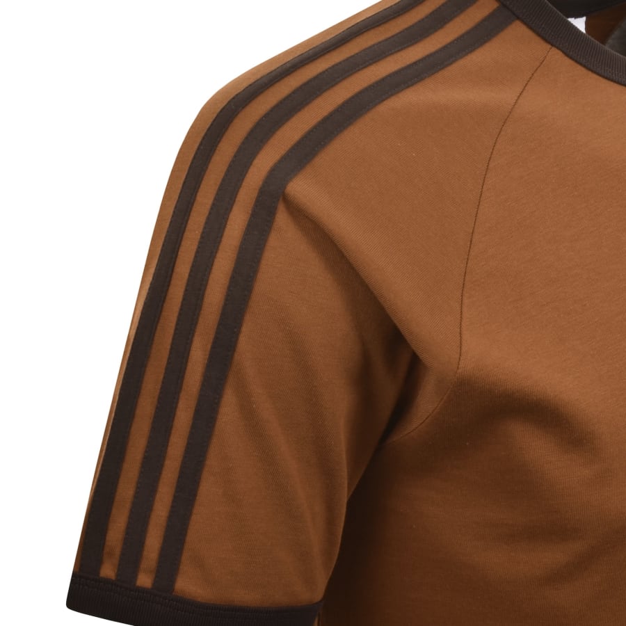 Image number 4 for adidas Originals 3 Stripes T Shirt Brown
