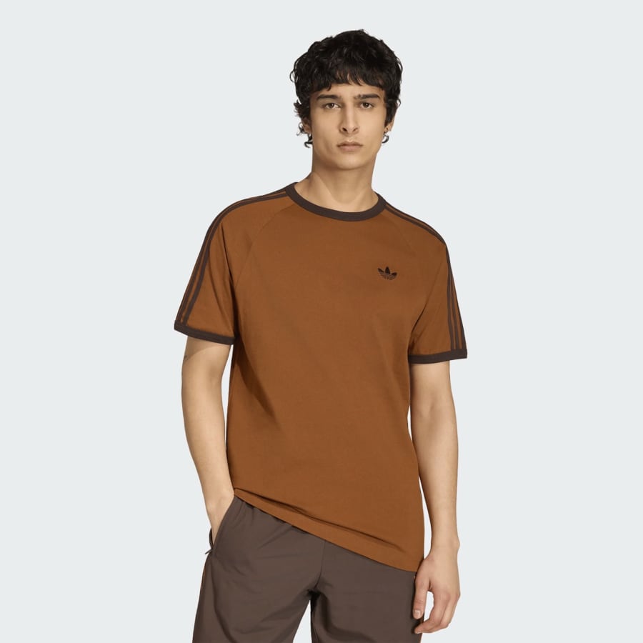 Image number 5 for adidas Originals 3 Stripes T Shirt Brown