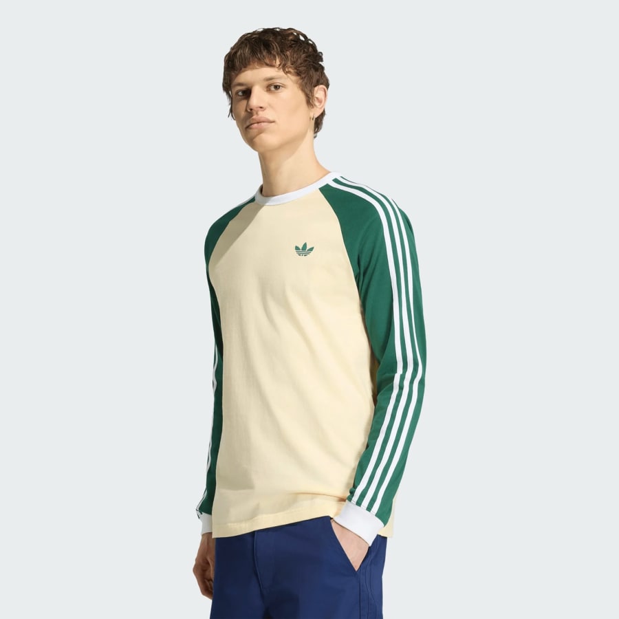 Image number 5 for adidas Three Stripes T Shirt Cream