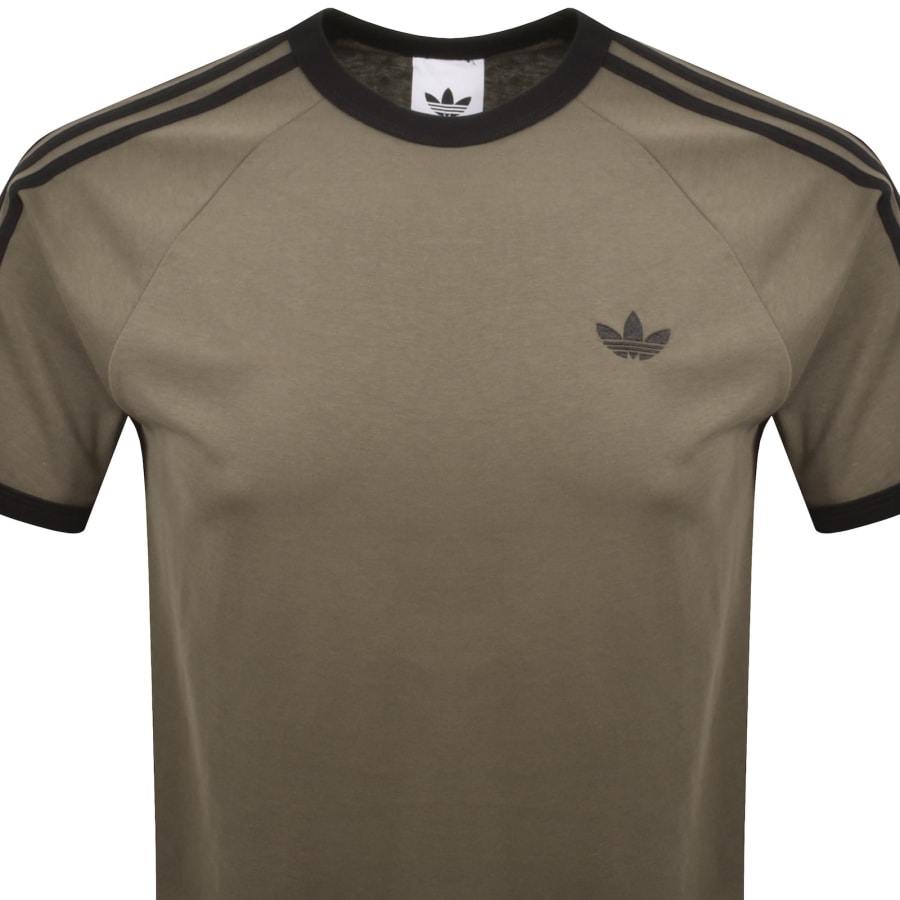 Image number 2 for adidas Originals 3 Stripes T Shirt Khaki