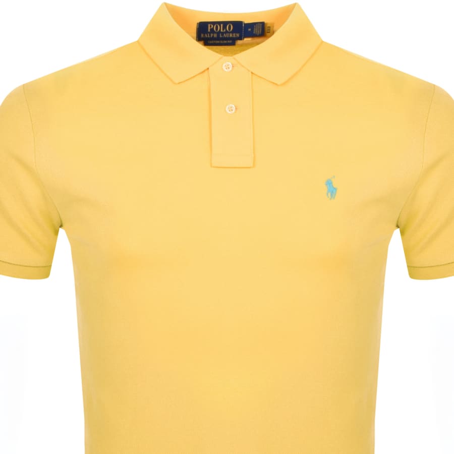 Image number 2 for Ralph Lauren Custom Slim Fit Polo T Shirt Yellow