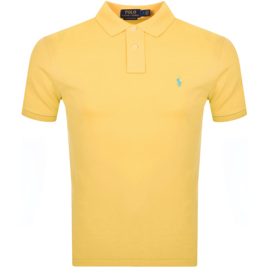 Image number 1 for Ralph Lauren Custom Slim Fit Polo T Shirt Yellow