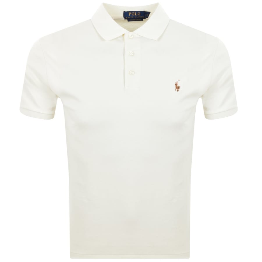 Image number 1 for Ralph Lauren Custom Slim Fit Polo Cream