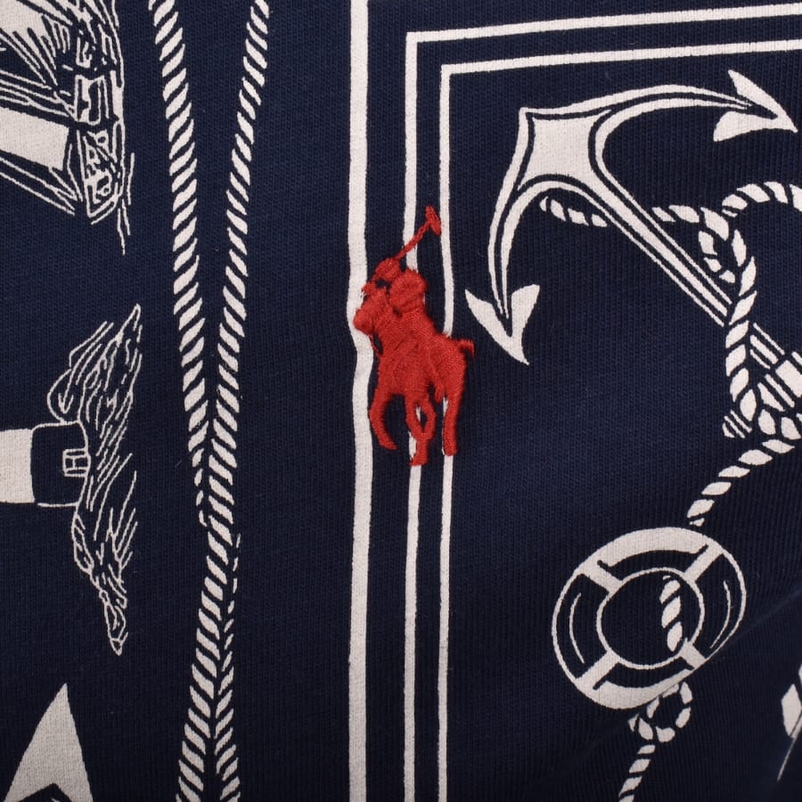 Image number 3 for Ralph Lauren All Over Print T Shirt Navy