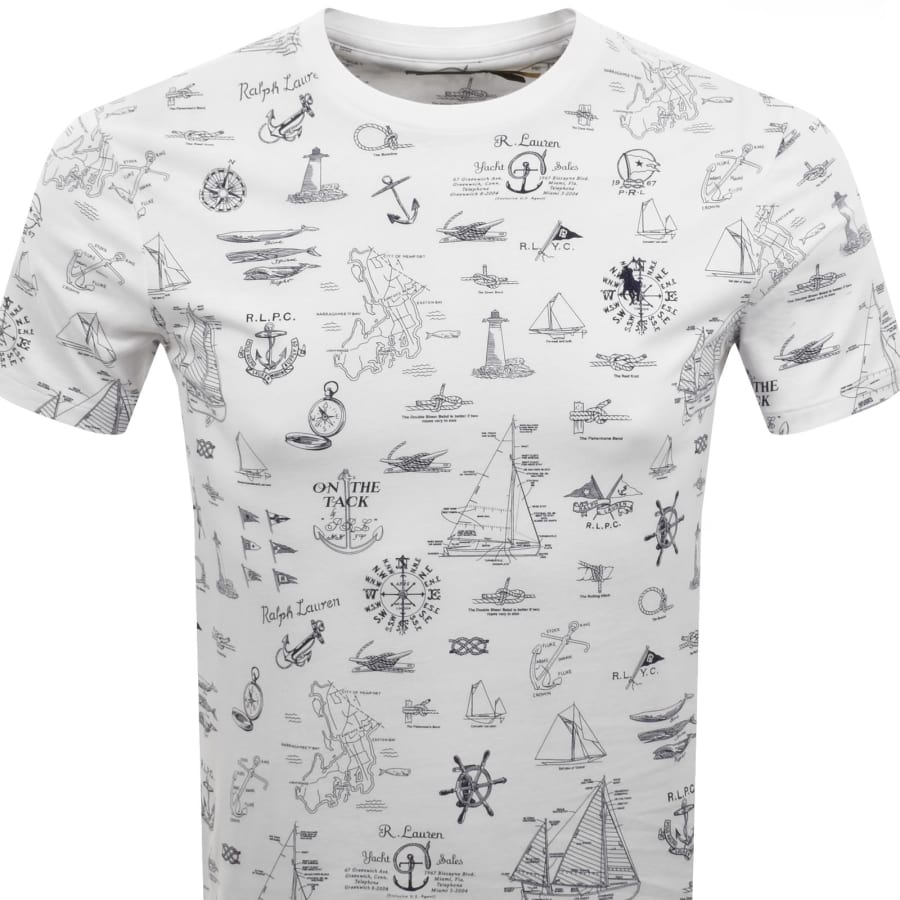 Image number 2 for Ralph Lauren All Over Print T Shirt White