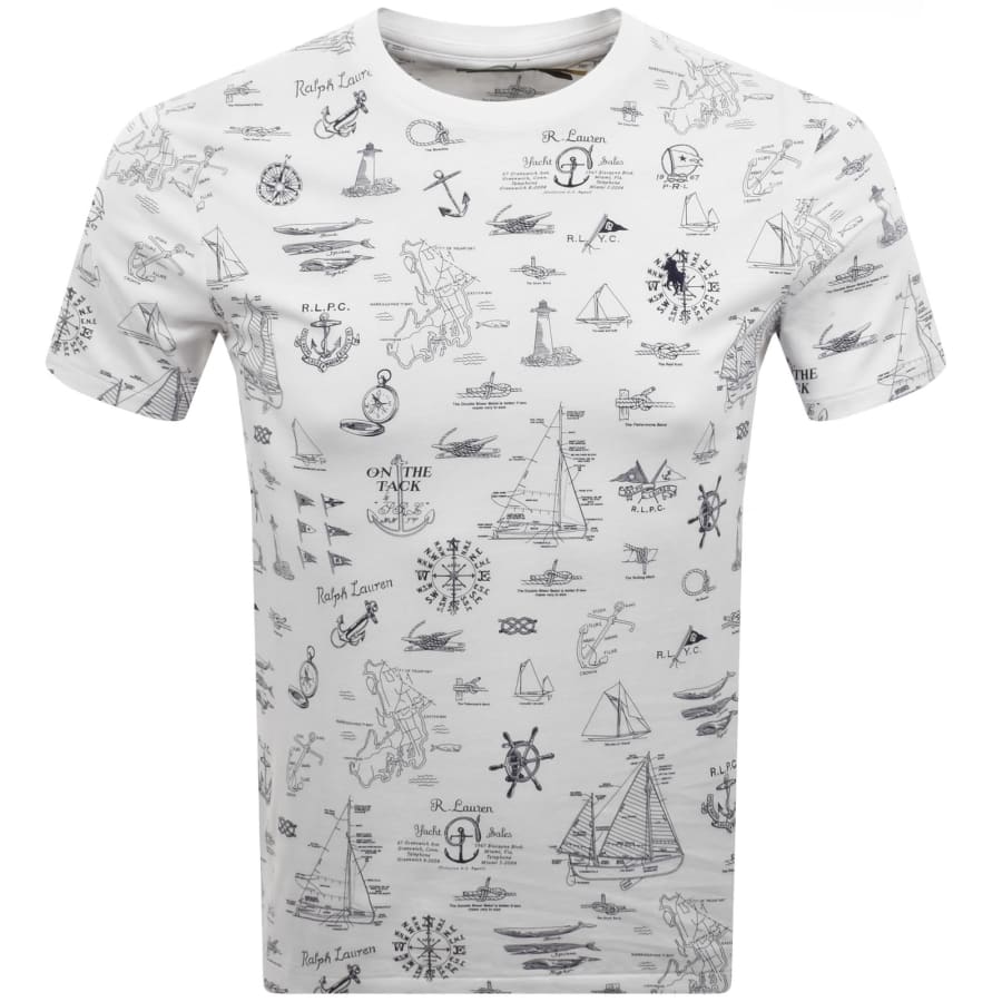 Image number 1 for Ralph Lauren All Over Print T Shirt White
