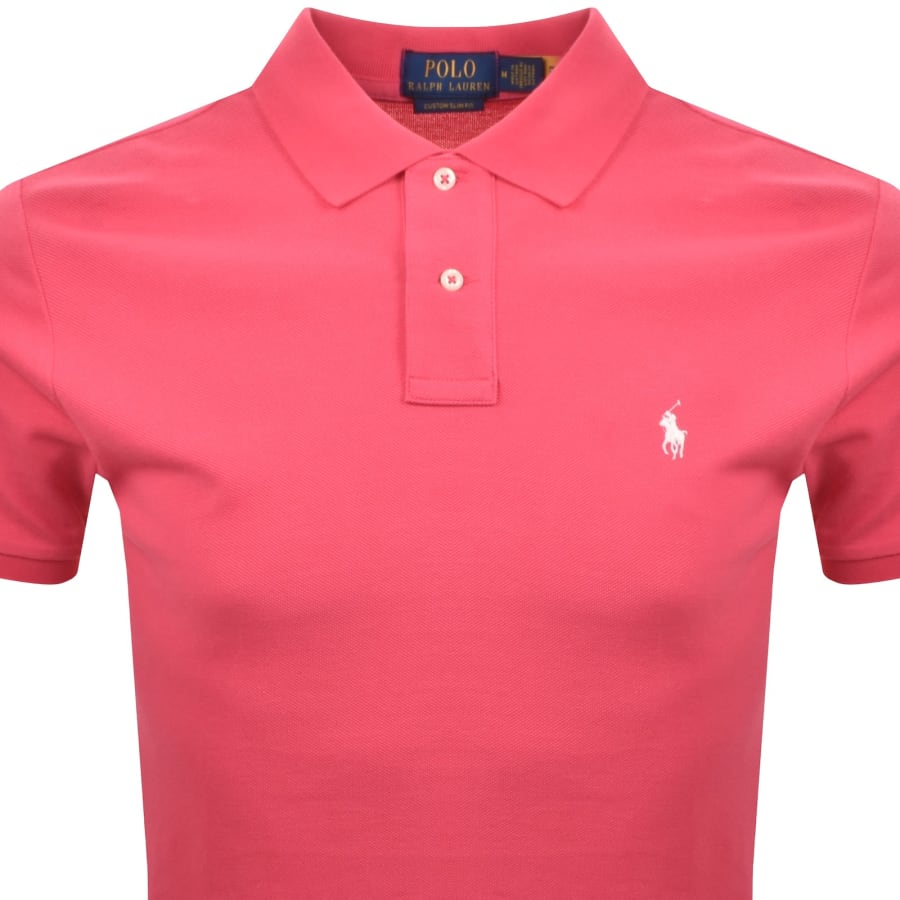 Image number 2 for Ralph Lauren Custom Slim Fit Polo T Shirt Pink