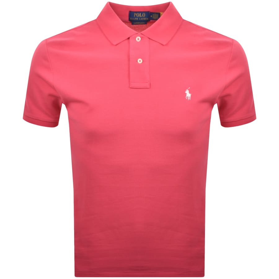 Image number 1 for Ralph Lauren Custom Slim Fit Polo T Shirt Pink