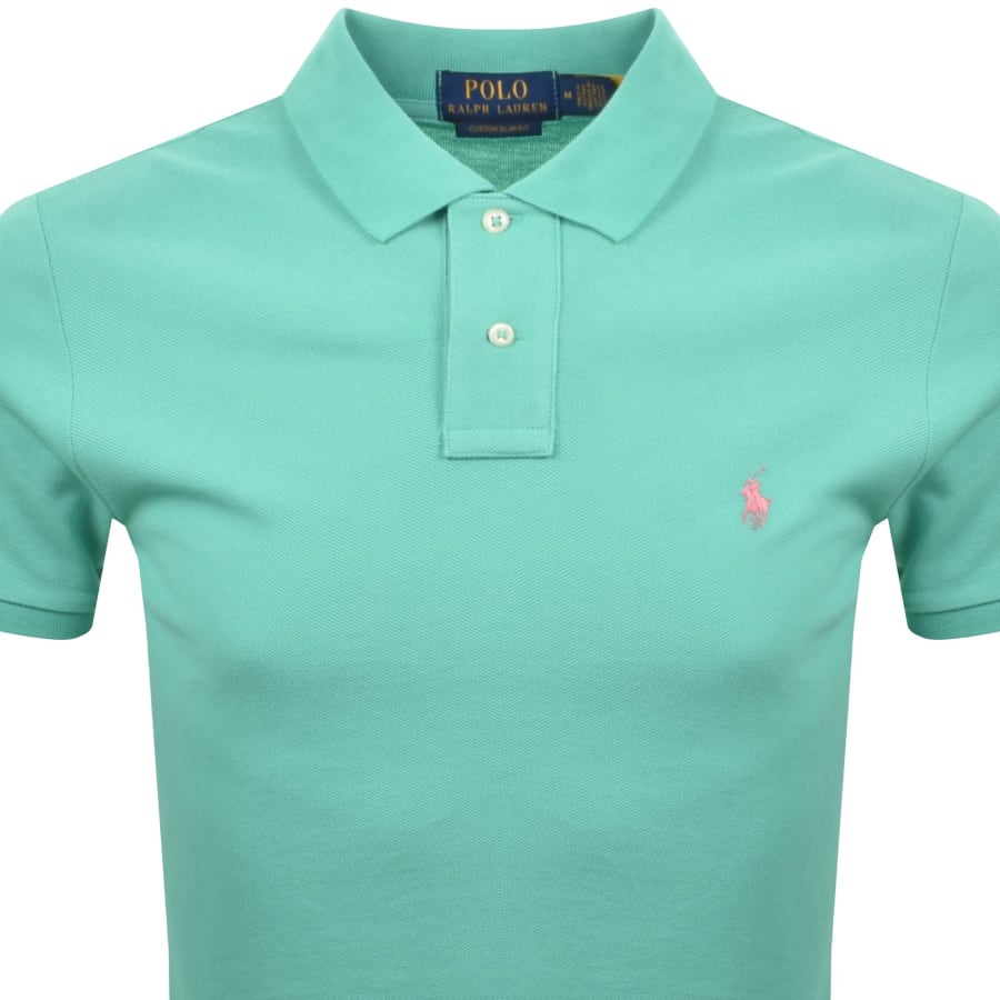 Image number 2 for Ralph Lauren Custom Slim Fit Polo T Shirt Green