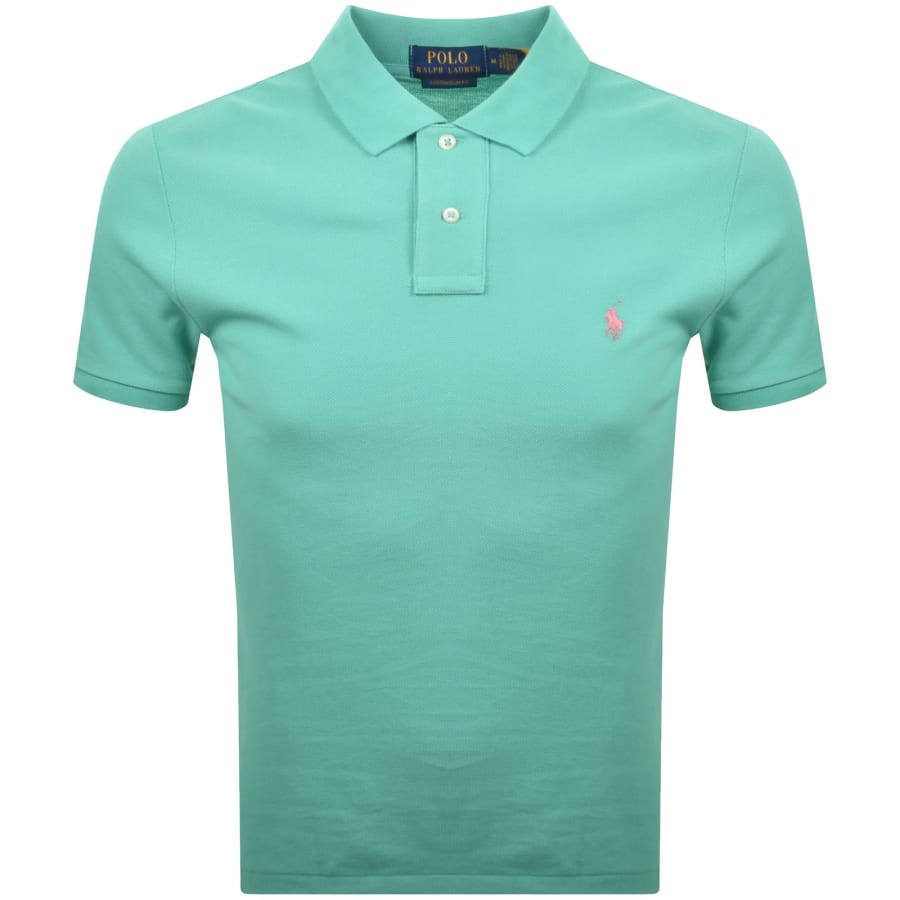 Image number 1 for Ralph Lauren Custom Slim Fit Polo T Shirt Green