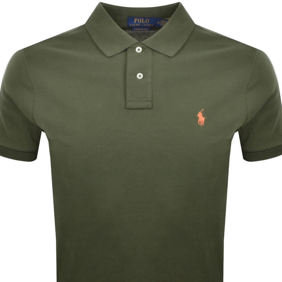 Image number 2 for Ralph Lauren Custom Slim Fit Polo T Shirt Green