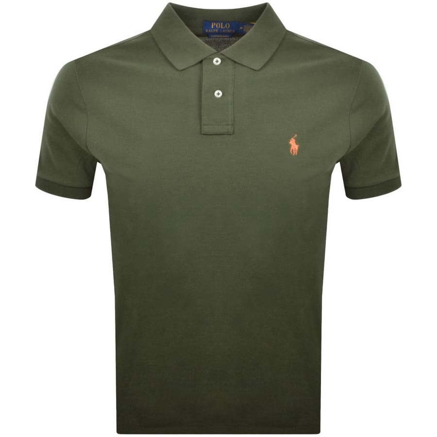 Image number 1 for Ralph Lauren Custom Slim Fit Polo T Shirt Green