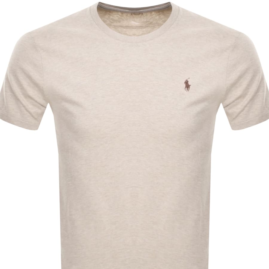 Image number 2 for Ralph Lauren Crew Neck Slim Fit T Shirt Beige