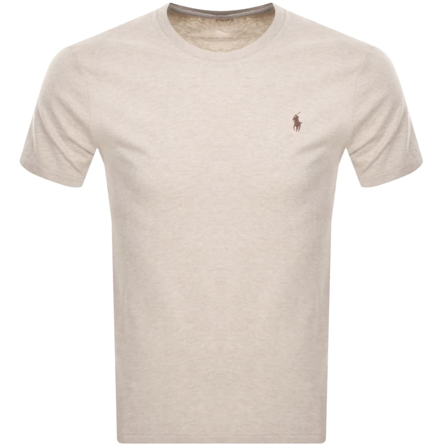 Image number 1 for Ralph Lauren Crew Neck Slim Fit T Shirt Beige