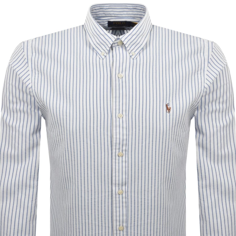 Image number 2 for Ralph Lauren Long Sleeve Stripe Shirt Blue