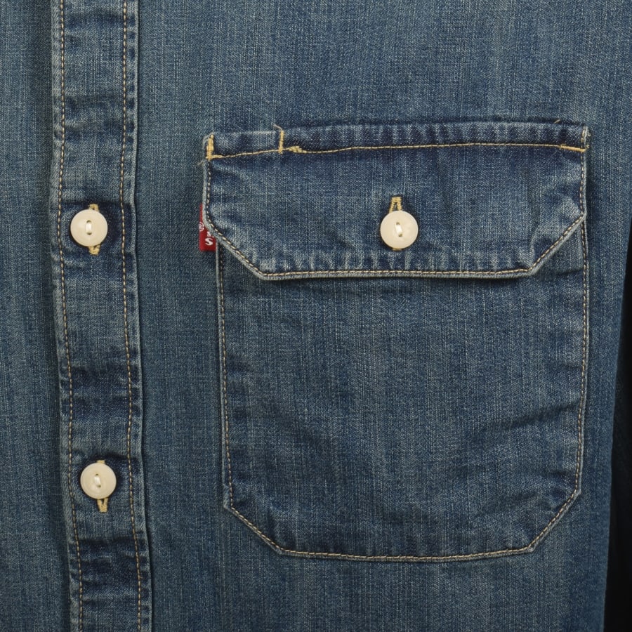 Image number 4 for Levis Jackson Worker Long Sleeve Shirt Blue