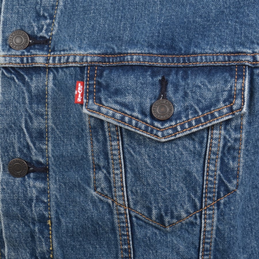 Image number 4 for Levis Denim Trucker Jacket Blue
