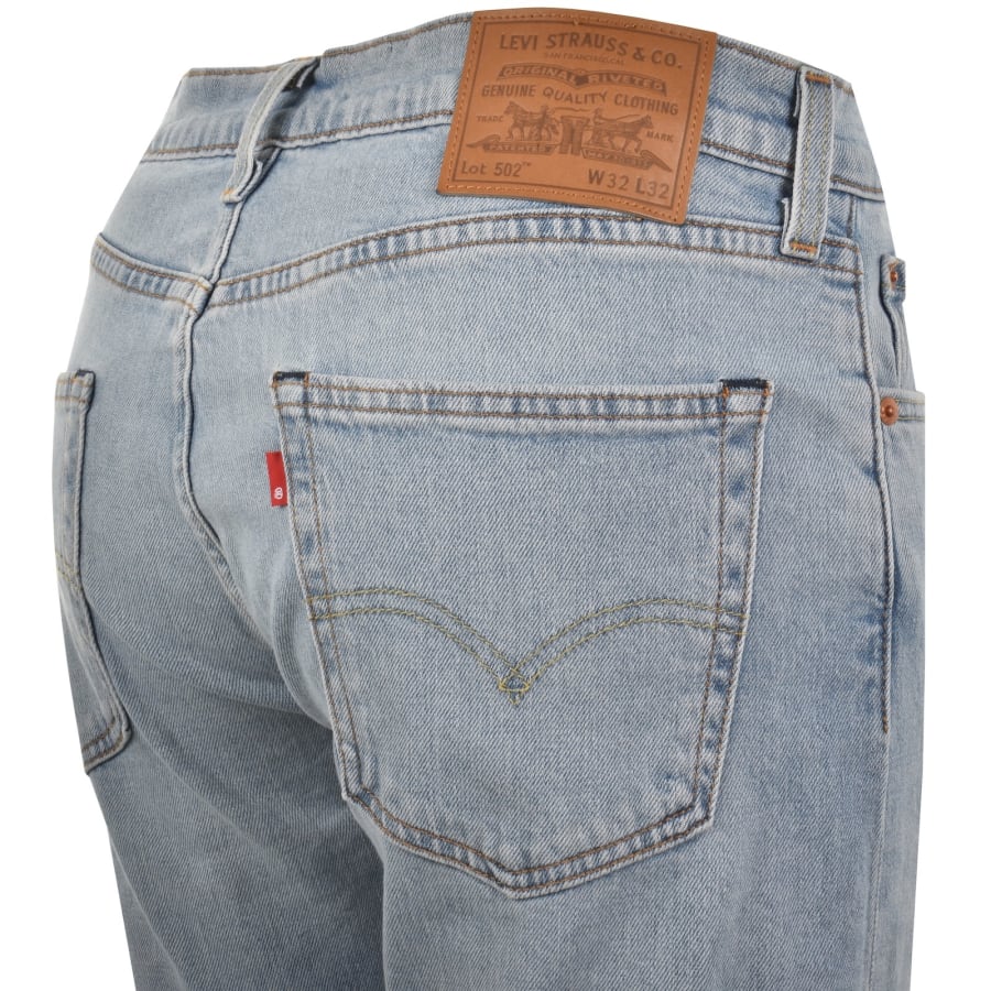 Image number 4 for Levis 502 Tapered Jeans Mid Wash Blue