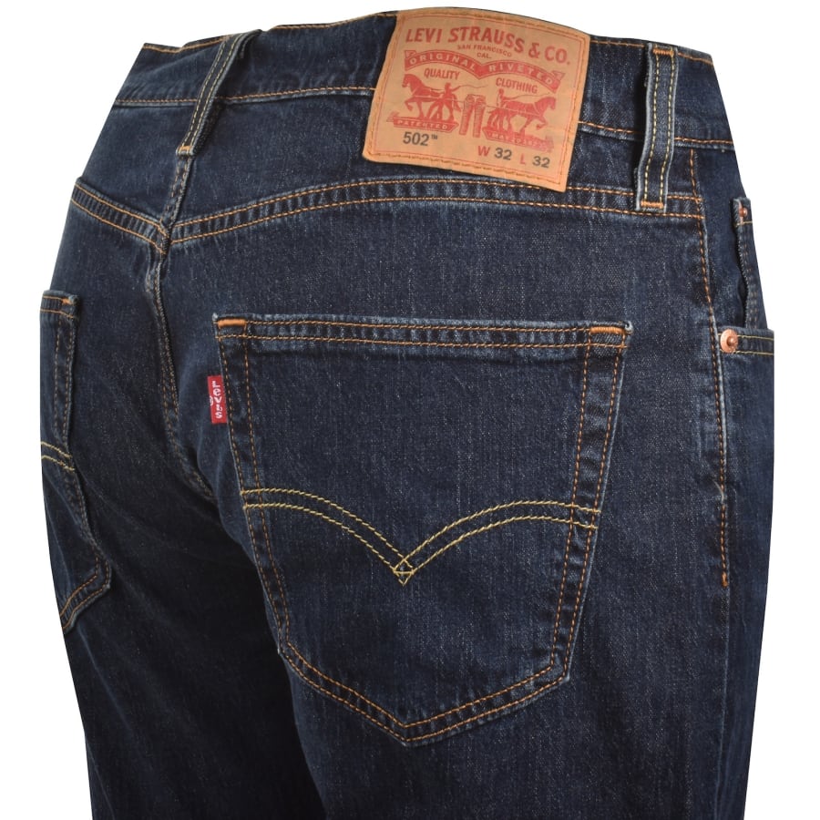 Image number 4 for Levis 502 Tapered Jeans Dark Wash Blue