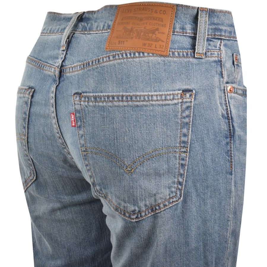 Image number 4 for Levis 511 Slim Fit Stretch Jeans Blue