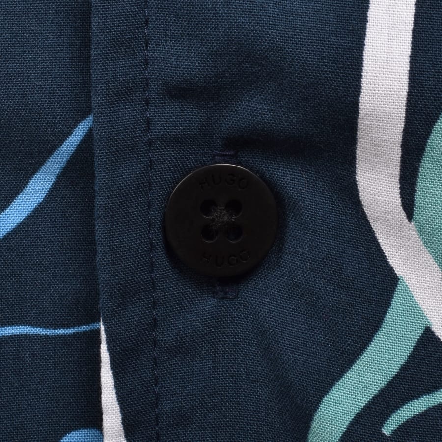Image number 4 for HUGO Relaxed Short Sleeve Beach Shirt Navy