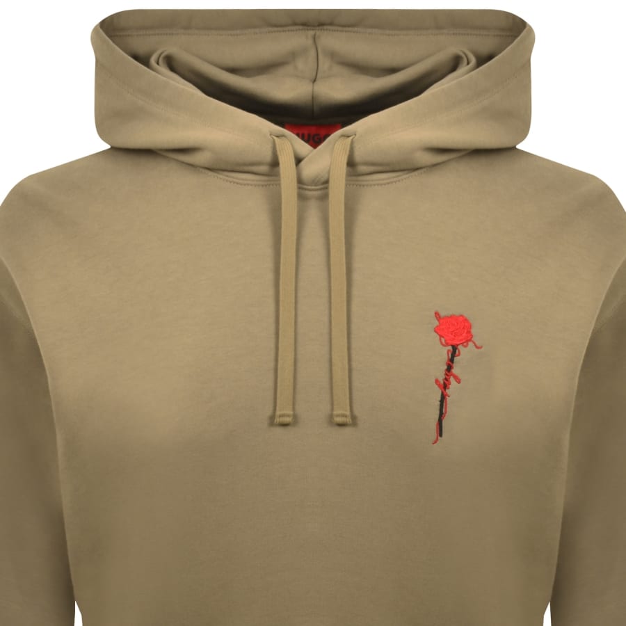 Image number 2 for HUGO Diflowhood Hoodie Brown