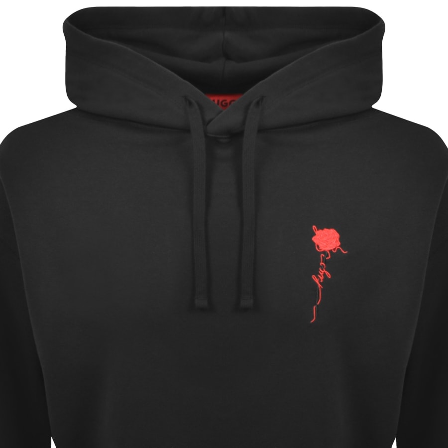 Image number 2 for HUGO Diflowhood Hoodie Black