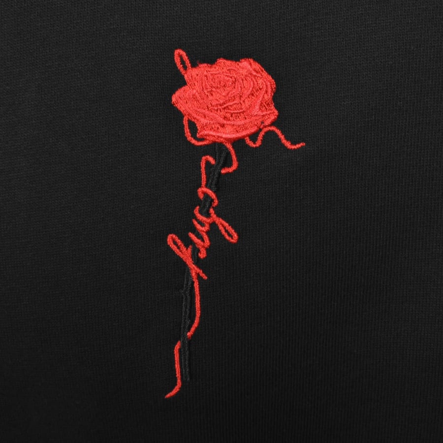 Image number 3 for HUGO Diflowhood Hoodie Black