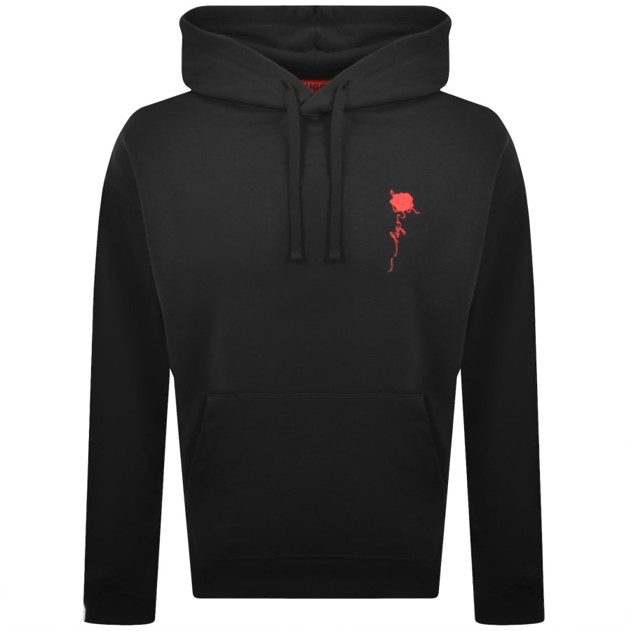 Image number 1 for HUGO Diflowhood Hoodie Black