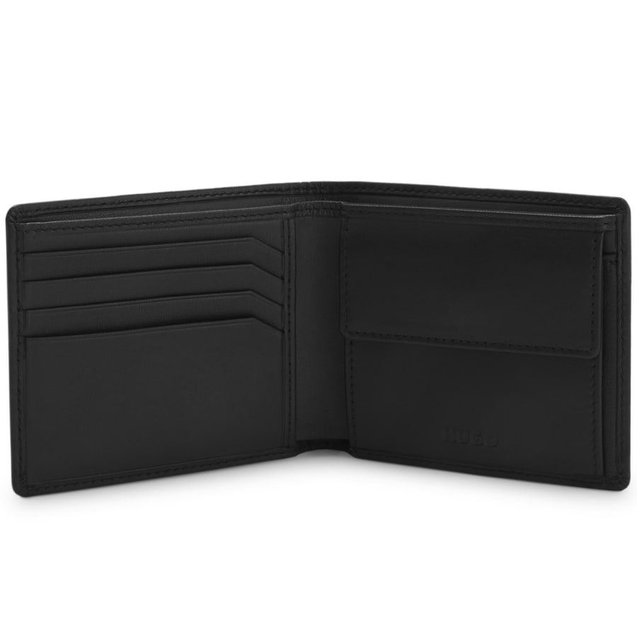 Image number 2 for HUGO Leather Folding Wallet Black