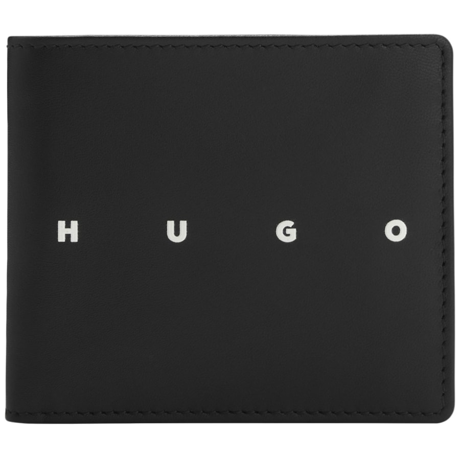 Image number 1 for HUGO Leather Folding Wallet Black