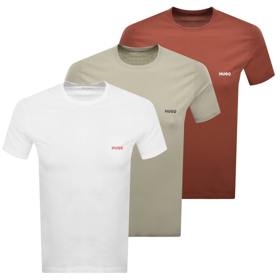 Image number 1 for HUGO 3 Pack Crew Neck T Shirts Multi