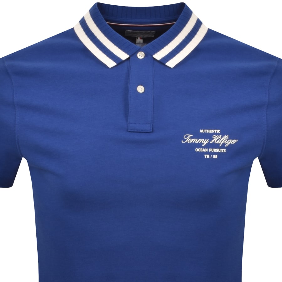 Image number 2 for Tommy Hilfiger Logo Polo T Shirt Blue