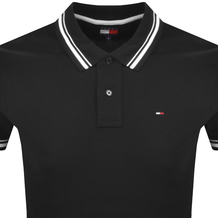 Image number 2 for Tommy Jeans Tipped Polo T Shirt Black