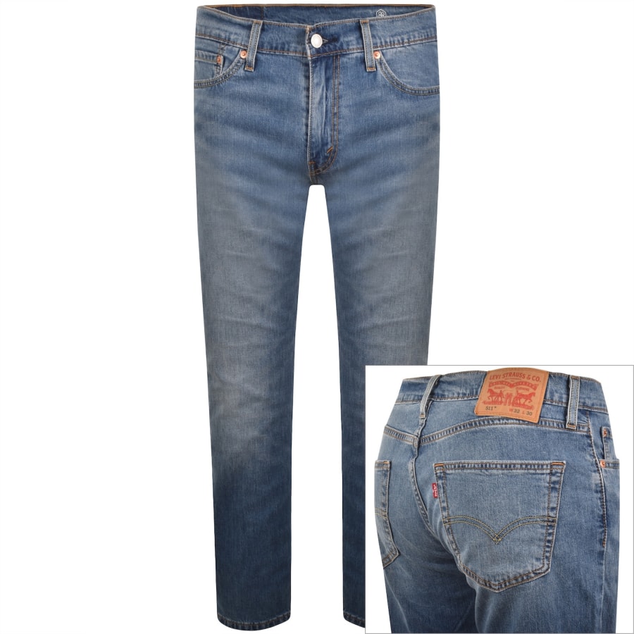 Image number 1 for Levis 511 Slim Fit Stretch Jeans Blue