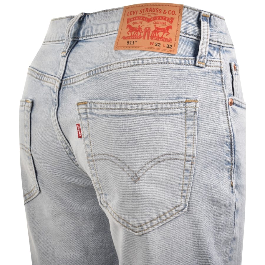 Image number 4 for Levis 511 Slim Fit Stretch Jeans Blue