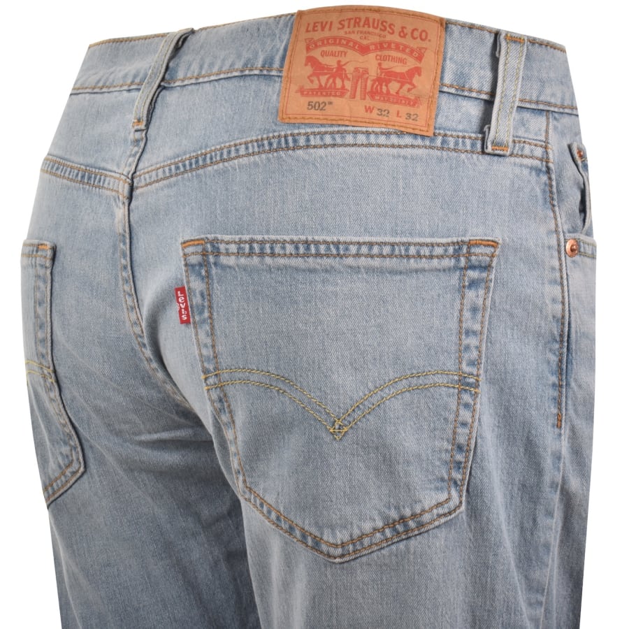Image number 4 for Levis 502 Tapered Jeans Light Wash Blue