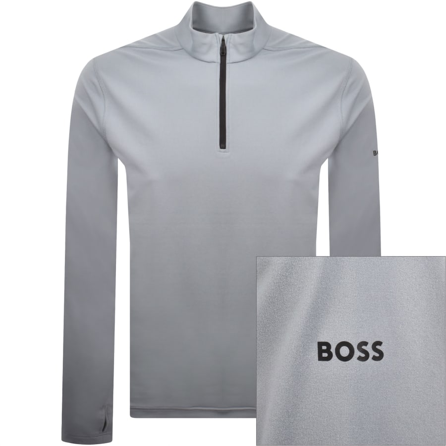 Image number 1 for BOSS Active Zip Sweatshirt Blue