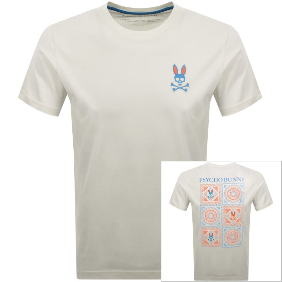 Image number 1 for Psycho Bunny Frank Back Graphic T Shirt Cream