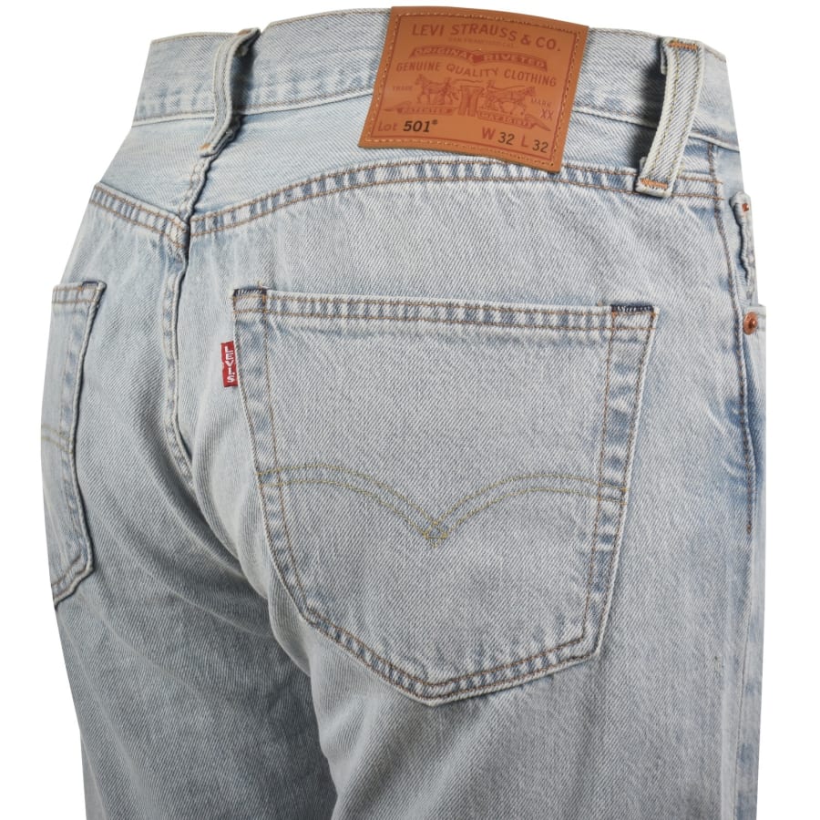 Image number 4 for Levis 501 Original Jeans Light Wash Blue