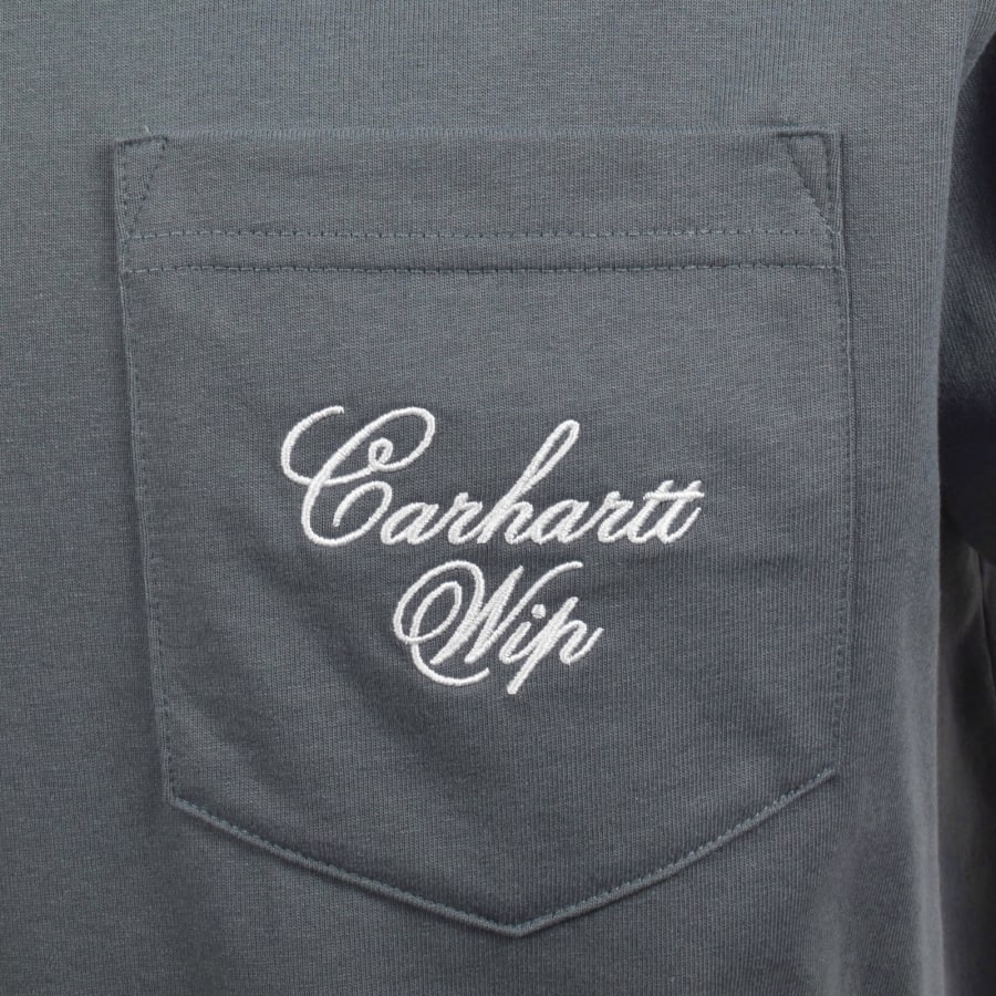 Image number 3 for Carhartt WIP Longhand Pocket T Shirt Blue