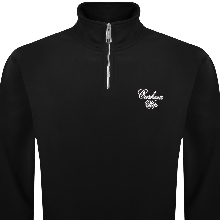 Image number 2 for Carhartt WIP Longhand Half Zip Sweatshirt Black