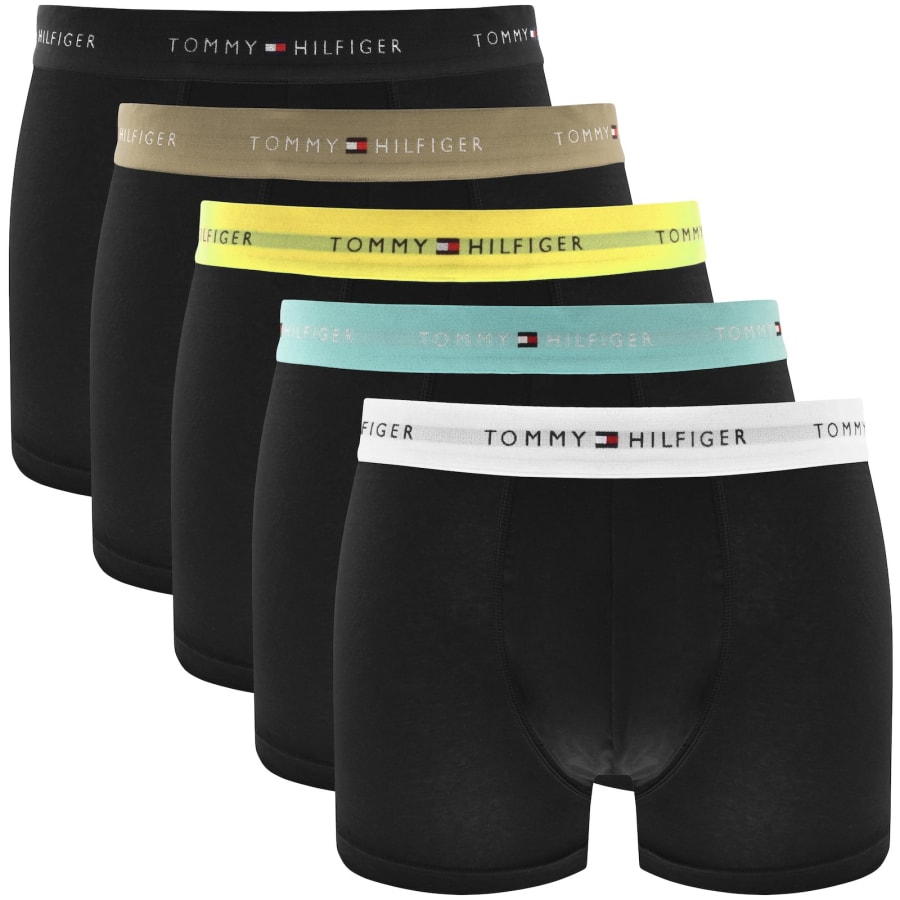 Image number 1 for Tommy Hilfiger 5 Pack Boxer Trunks Black