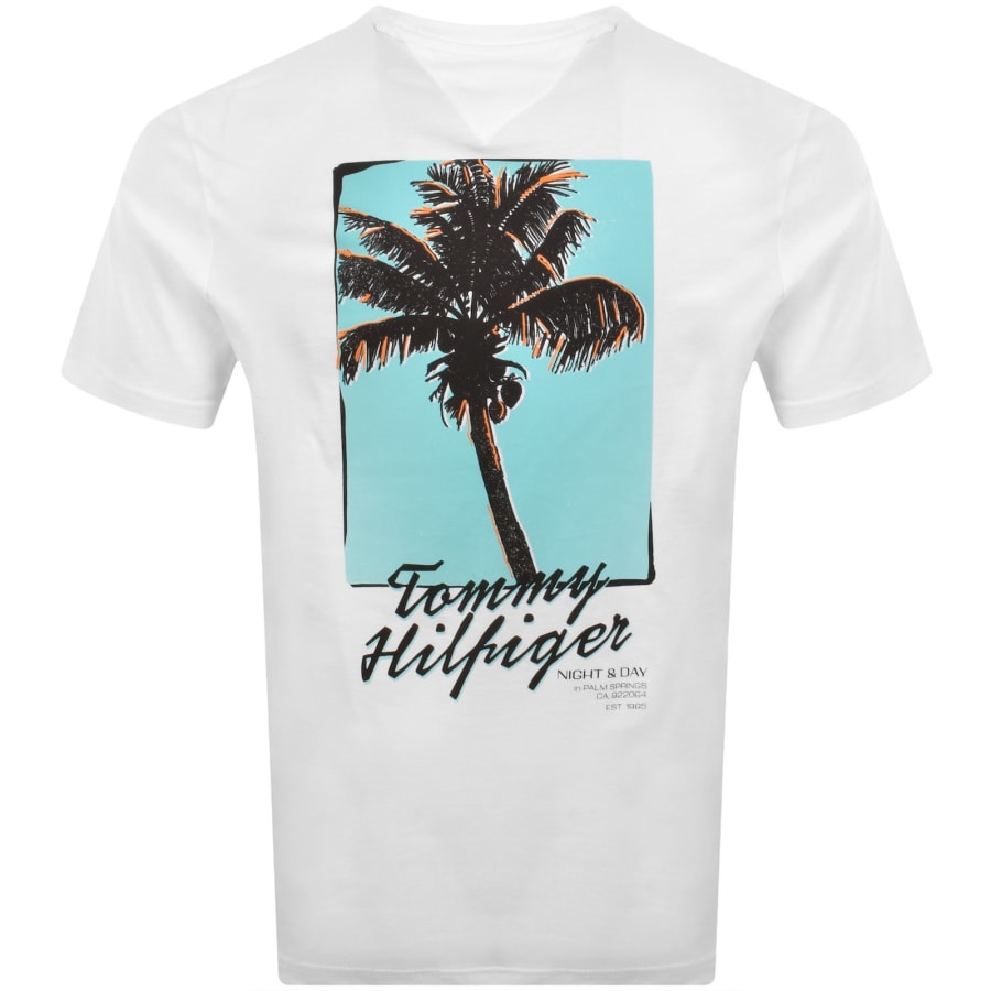 Image number 4 for Tommy Hilfiger Palm Photo Logo T Shirt White