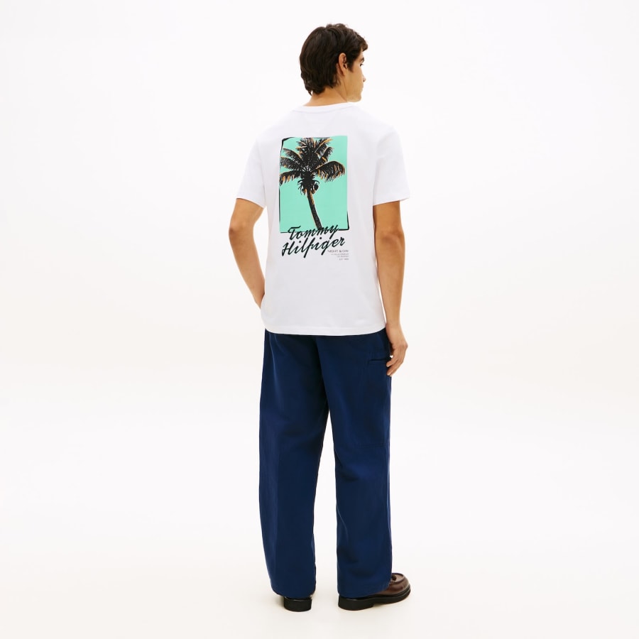 Image number 5 for Tommy Hilfiger Palm Photo Logo T Shirt White