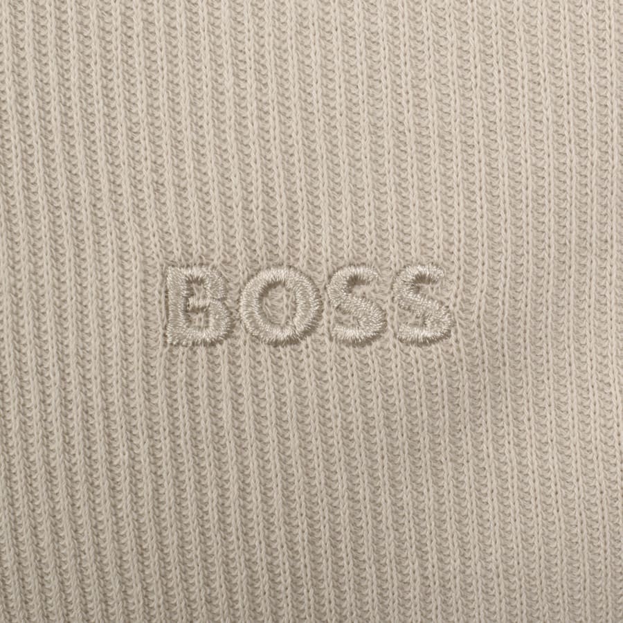Image number 3 for BOSS Rib Quarter Zip Polo T Shirt Light Beige