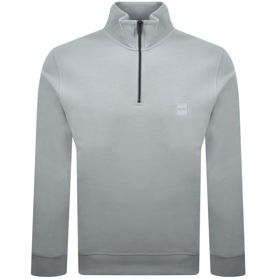 Image number 1 for BOSS Zetrust Quarter Zip Sweatshirt Blue