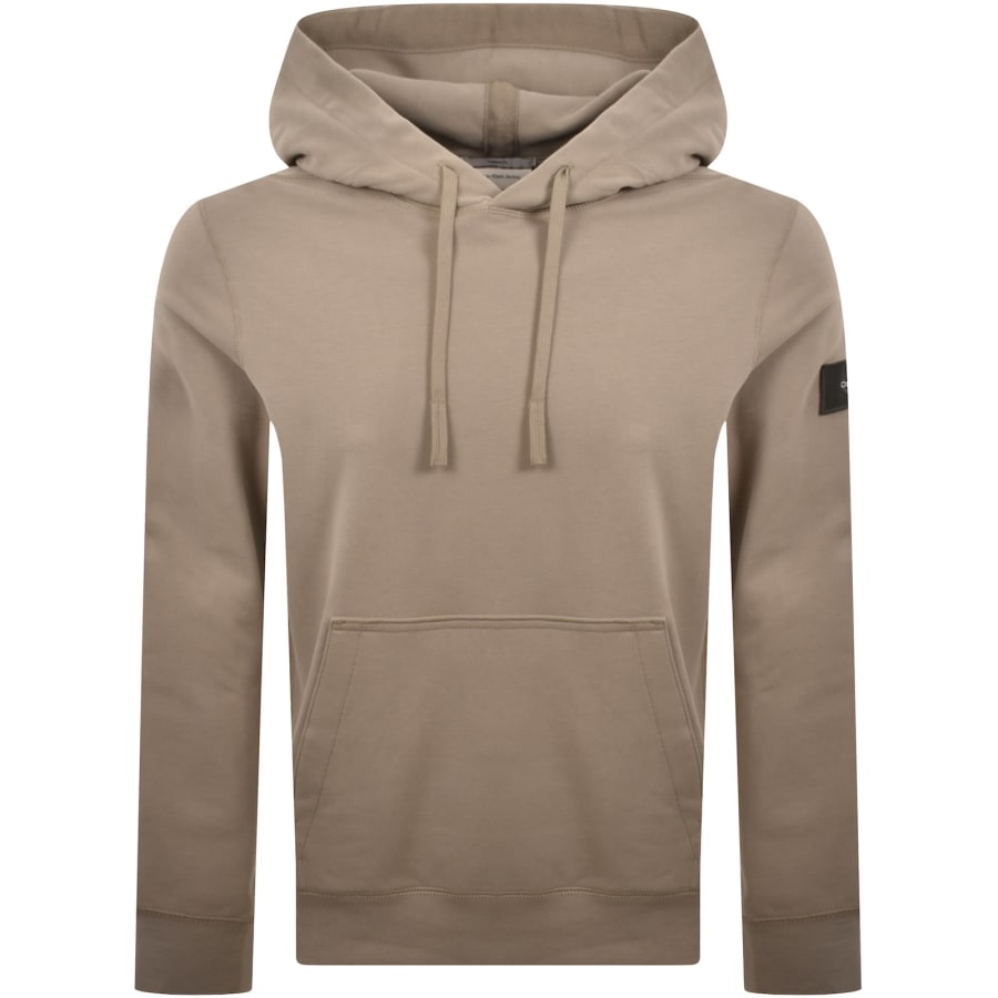 Image number 2 for Calvin Klein Jeans Badge Hoodie Brown